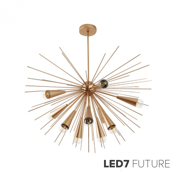 Loft Industry Modern - Brass Sun Chandelier